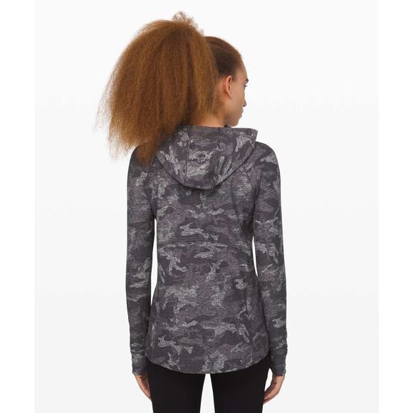 Lululemon Warm Stabilizer 1/2 Zip Hoodie Incognito Camo Black Size 6 Athleisure - Picture 2 of 12